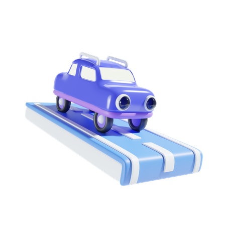 Coche en la carretera  3D Icon