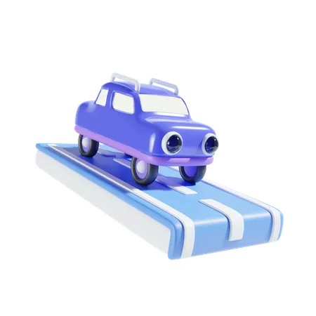 Coche en la carretera  3D Icon