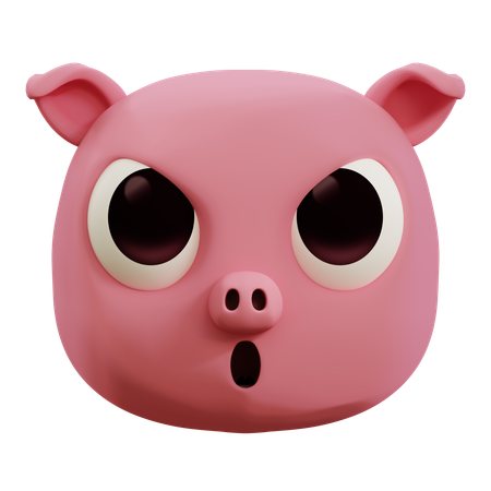 Emoji de cochon en colère  3D Icon