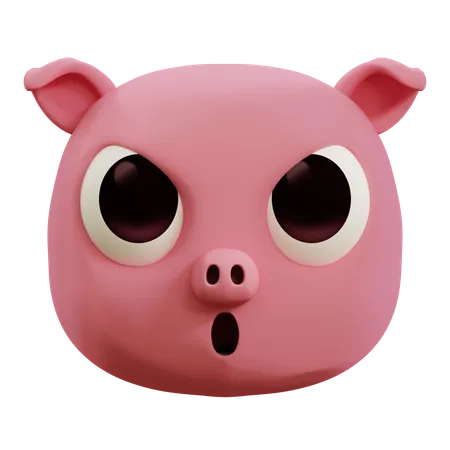 Emoji de cochon en colère  3D Icon