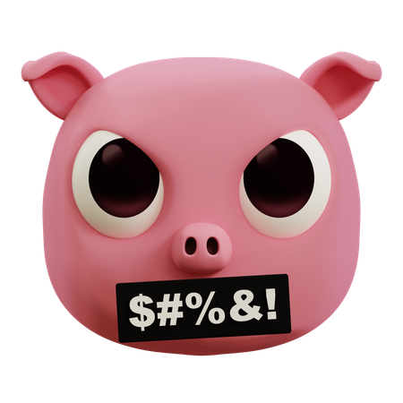 Emoji de malédiction de cochon  3D Icon