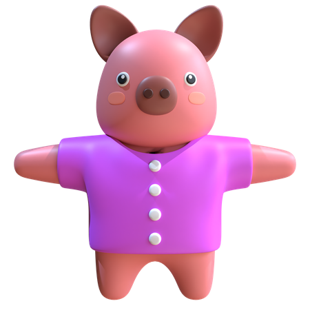 Mascotte de cochon  3D Illustration