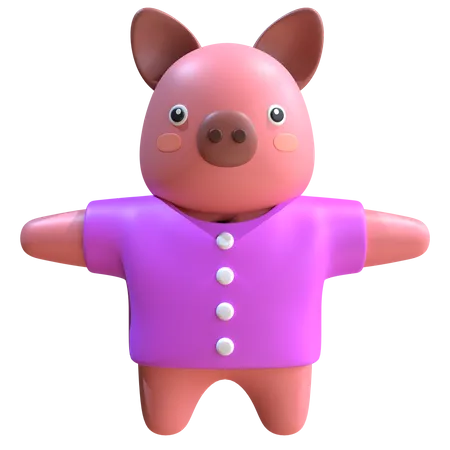 Mascotte de cochon  3D Illustration