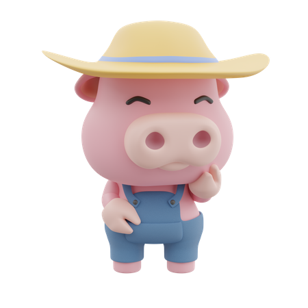 Cochon mignon  3D Illustration