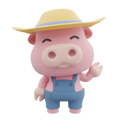 Cochon mignon  3D Illustration