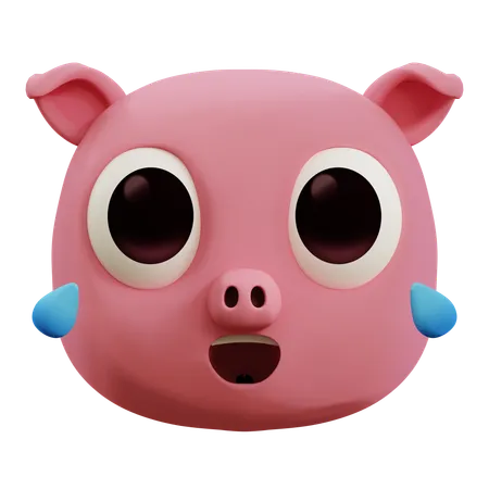 Cochon mignon qui rit aux éclats emoji  3D Icon