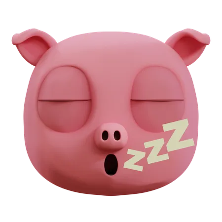 Emoji de sommeil profond cochon mignon  3D Icon