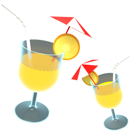 Cocktail  3D Illustration