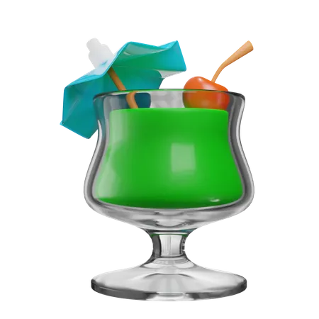 Summer Cocktail With Umbrella 3D Icon