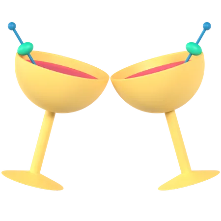 Cocktails trinken  3D Icon