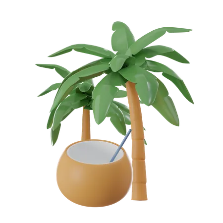 Exotic Coconut Paradise 3 D Render Of A Tropical Retreat 3D Icon