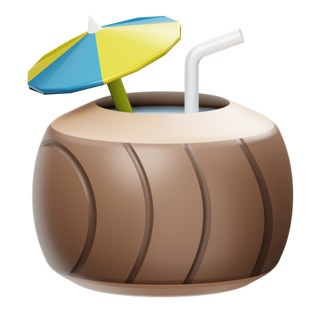 Coconut Drink  3D Illustration