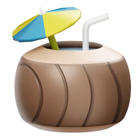 Coconut Drink  3D Illustration