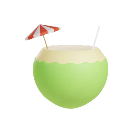 Coconut Drink  3D Illustration