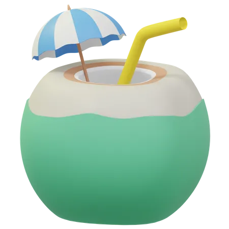 Coconut Drink  3D Illustration