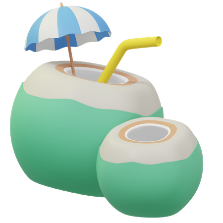 Coconut Drink  3D Illustration