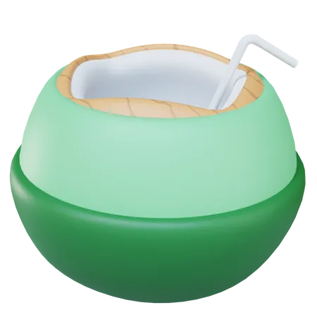 Coconut Drink  3D Illustration