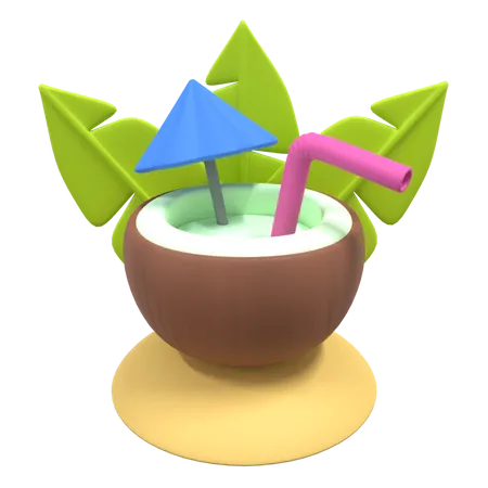 Coconut Drink  3D Illustration