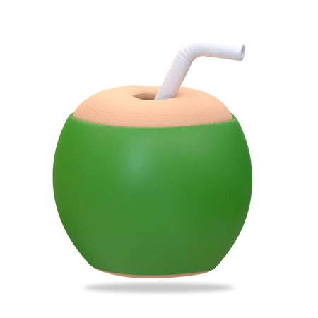 Coconut Drink  3D Illustration