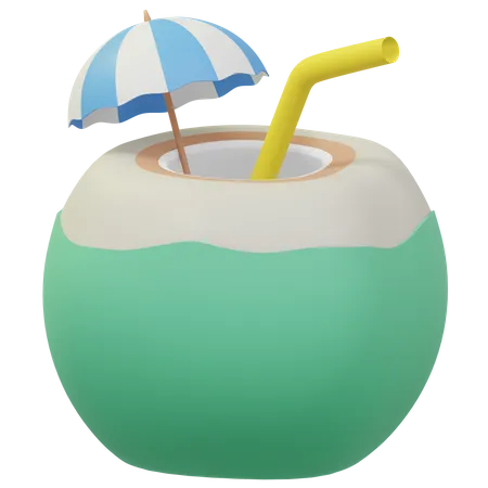 Coconut Drink 3D Illustration