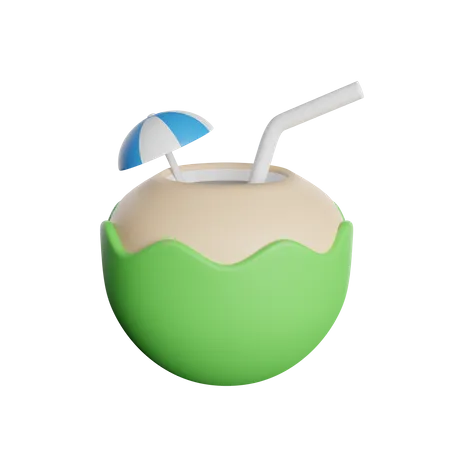 Fresh Coconut Drinks 3D Icon