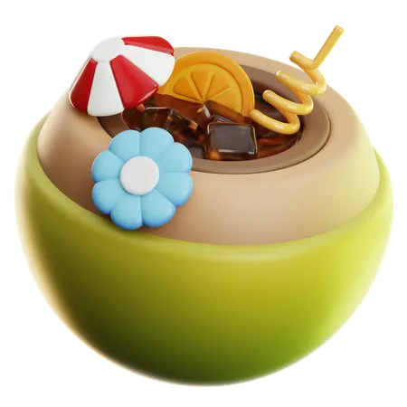 Coconut Ball Lifebouy Soda Travel Briefcase Palm Tree Mocktail Cocktail Pineapple Cap Hat Snorkling Popsicle Ice Cream Chocolate Umbrella Lounge Chair 3D Icon