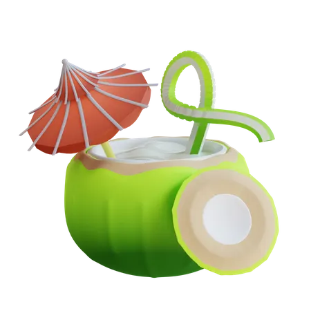 3 D Illustration Of Coconut Ice Drink 3D Icon