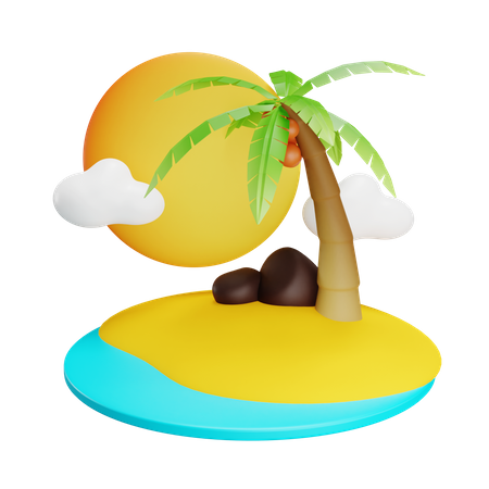 Coconut Island 3D Icon