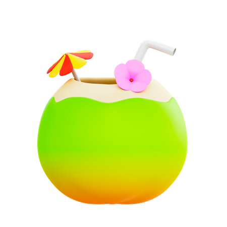 Coconut Juice  3D Illustration