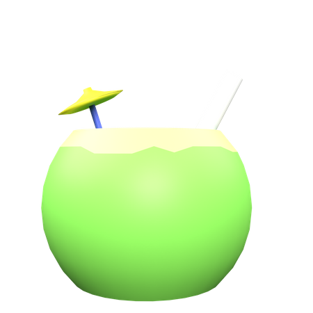 Coconut Juice  3D Illustration