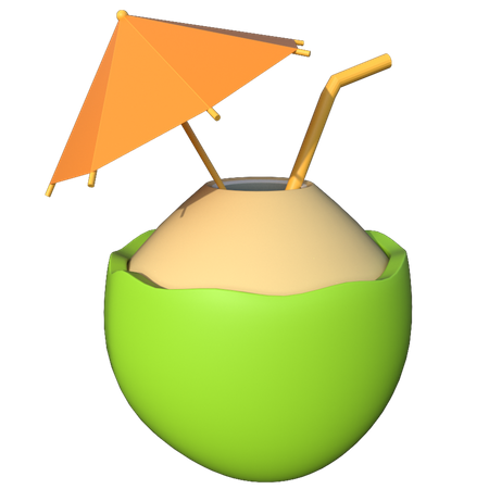 Coconut Juice  3D Illustration