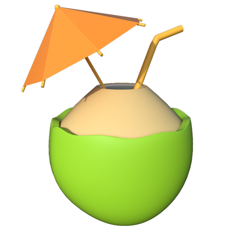 Coconut Juice 3D Illustration