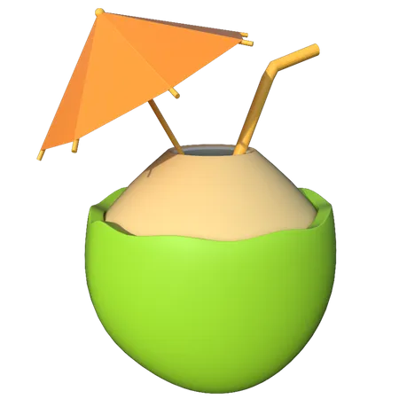 Coconut Juice 3D Illustration
