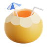 coconut juice 3d illustration