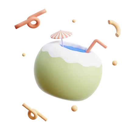 Coconut Juice 3D Icon