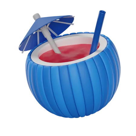 Coconut Cocktail 3 D Render Icon 3D Icon