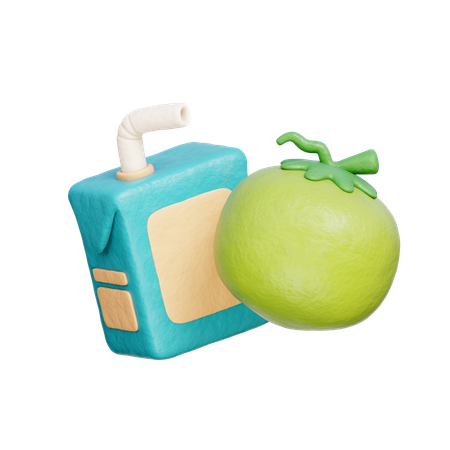 Coconut Juice Box  3D Icon