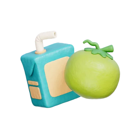 Coconut Juice Box  3D Icon