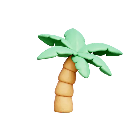 3 D Coconut Tree Summer Beach Element 3D Icon