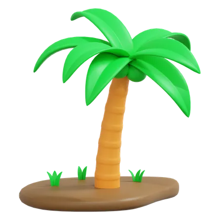 Coconut Tree In Island 3 D Icon Holiday Illustration 3D Icon