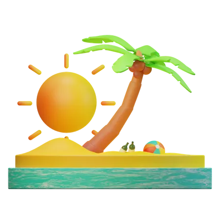 Coconut Tree  3D Illustration