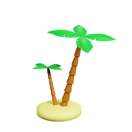 Coconut tree 3D Illustration