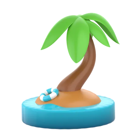 Coconut Tree 3 D Travel Vacation Icon Pack 3D Icon