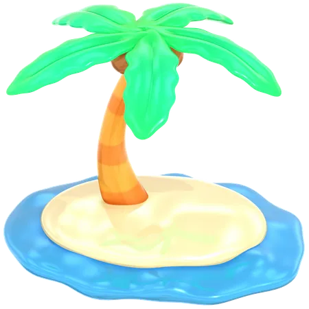 섬의 코코넛 나무  3D Icon