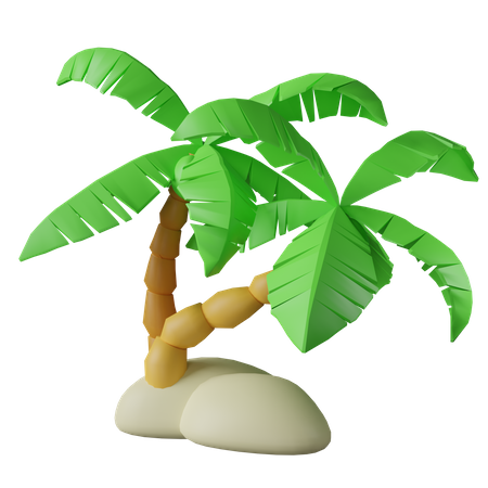 Coconut trees beach  3D Icon
