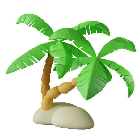 Coconut trees beach  3D Icon