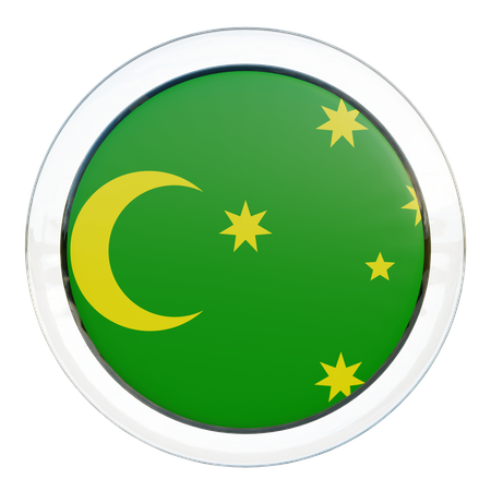 Cocos Keeling Islands Flag Glass  3D Icon