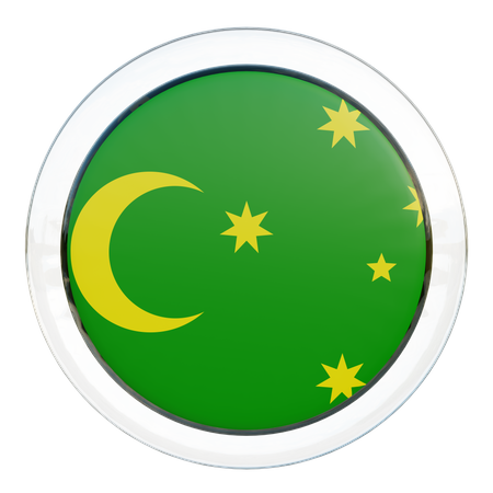 Cocos Keeling Islands Round Flag  3D Icon