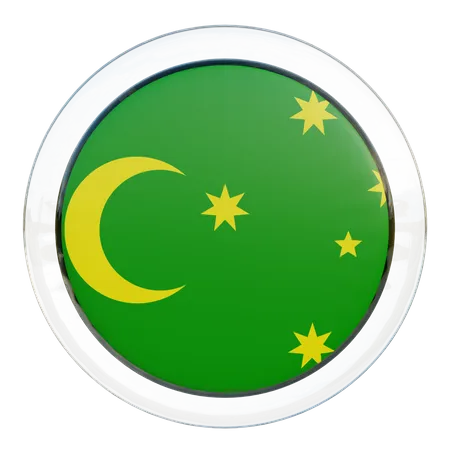 Cocos Keeling Islands Round Flag  3D Icon