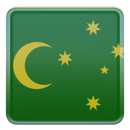 Cocos Keeling Islands Square Flag  3D Icon